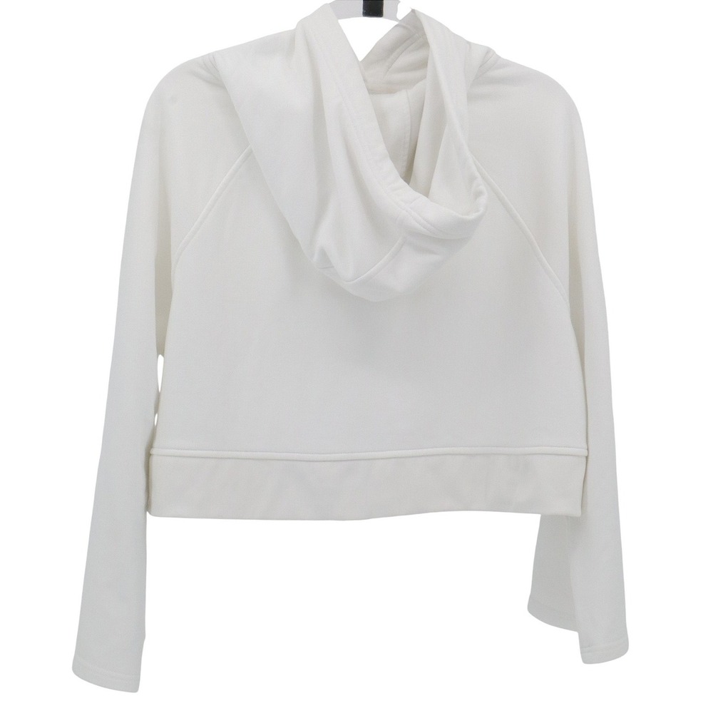 Athleta Cropped Hoodie Small White Flare Sleeve Lounge Yoga Pilates Athleisure - Picture 3 of 10